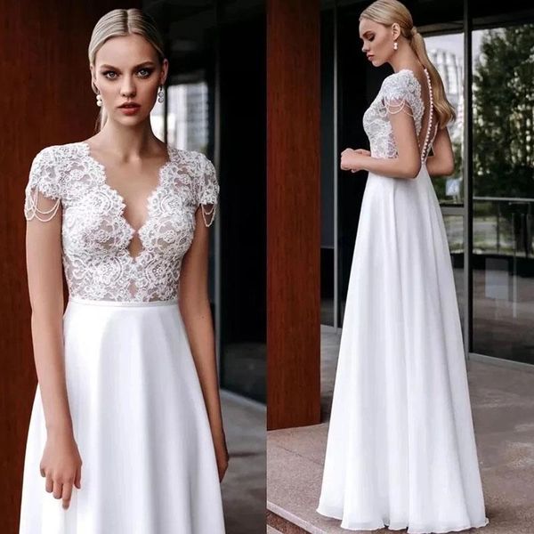 other wedding dresses 2021 graceful lace short sleeves gowns v neckline bridal illusion buttons back on sale, White
other wedding dresses 2021 graceful lace short sleeves gowns v neckline bridal illusion buttons back on sale, White