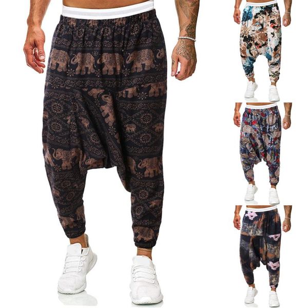 men's pants baggy cotton linen harem men hip-hop women plus size wide leg trousers casual vintage long elastic waist yoga, Black
men's pants baggy cotton linen harem men hip-hop women plus size wide leg trousers casual vintage long elastic waist yoga, Black