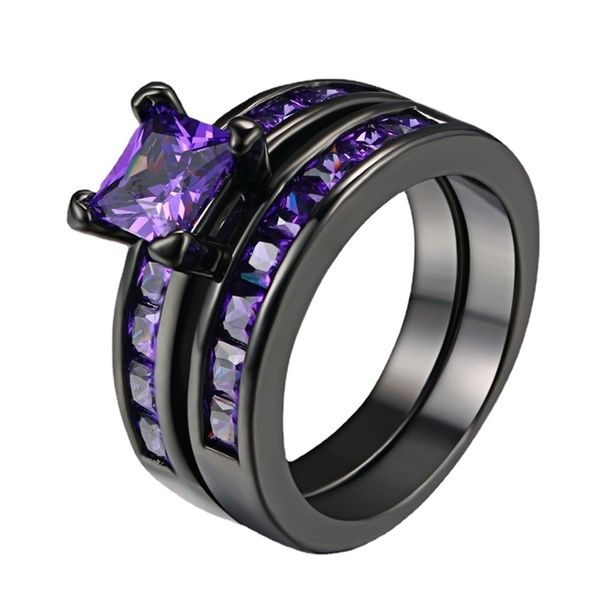 purple stone black gold with zircon ring for women's lovers
purple stone black gold with zircon ring for women's lovers
