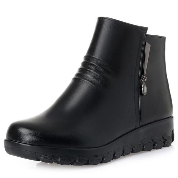 boots 2021 ankle for women thick bottom round toe genuine leather black all-match botas feminina platform shoes
boots 2021 ankle for women thick bottom round toe genuine leather black all-match botas feminina platform shoes