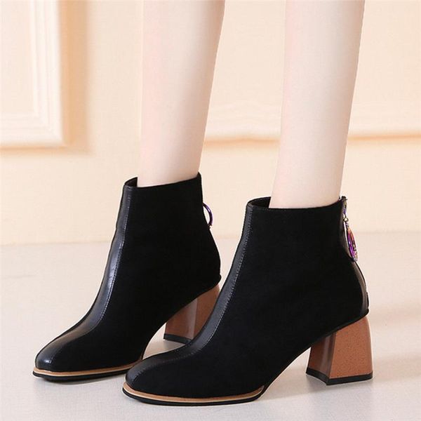 boots ankle autumn winter women 2021 flock ladies pointed stitching color warm pu shoes 40, Black
boots ankle autumn winter women 2021 flock ladies pointed stitching color warm pu shoes 40, Black