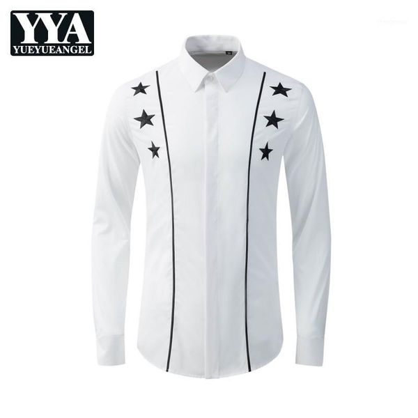 men long sleeve stars embroidery formal shirt slim fit colors panelled business man spring autumn dress shirts big size men's, White;black
men long sleeve stars embroidery formal shirt slim fit colors panelled business man spring autumn dress shirts big size men's, White;black