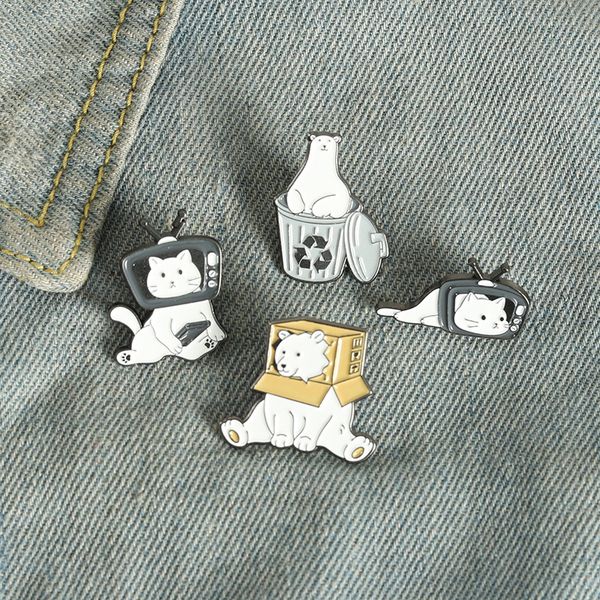 naughty white bear cats cute animals enamel label pins backpack bag badges jacket pin shirt brooches, Blue
naughty white bear cats cute animals enamel label pins backpack bag badges jacket pin shirt brooches, Blue