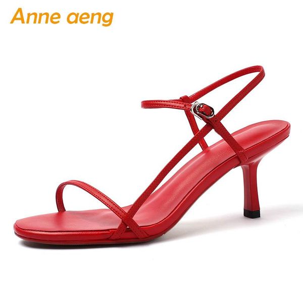 summer genuine leather women sandals high thin heel buckle casual ladies shoes red heels, Black
summer genuine leather women sandals high thin heel buckle casual ladies shoes red heels, Black