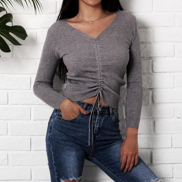 women's sweaters autumn v-neck drawstring long sleeve core spun yarn bottomed sweater knitted womens winter gray, White;black
women's sweaters autumn v-neck drawstring long sleeve core spun yarn bottomed sweater knitted womens winter gray, White;black