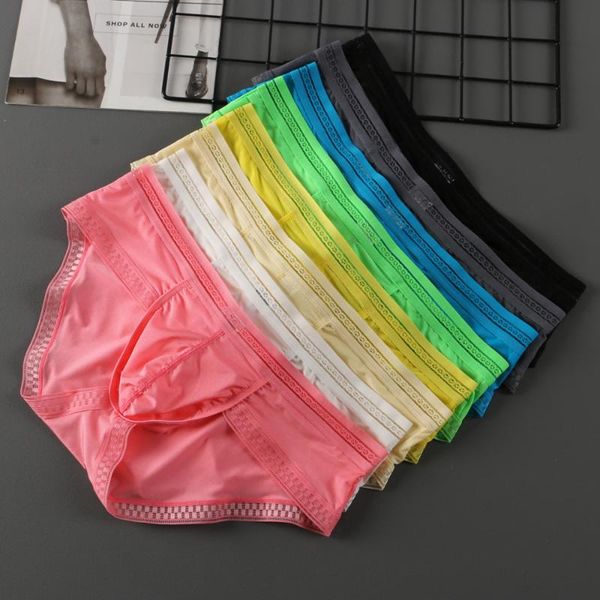 underpants men boxers mens translucent underwear ice silk brief men's panties large size shorts with print low-rise, Black;white
underpants men boxers mens translucent underwear ice silk brief men's panties large size shorts with print low-rise, Black;white