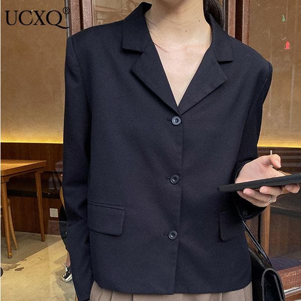 women's suits & blazers ucxq woman blazer jacket casual korean long sleeve solid color loose notched wild 2021 spring and autumn fashio, White;black
women's suits & blazers ucxq woman blazer jacket casual korean long sleeve solid color loose notched wild 2021 spring and autumn fashio, White;black