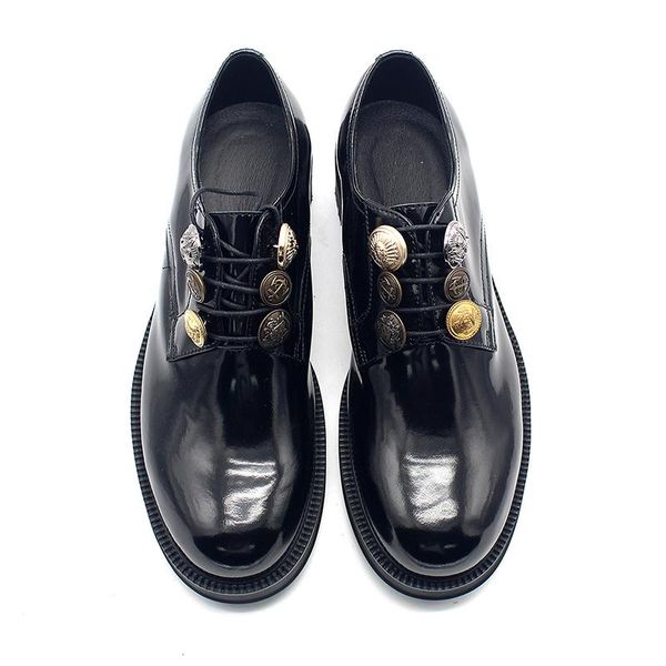 dress shoes fashion round toe genuine leather wedding oxford lace up casual handmade increase button derby men, Black
dress shoes fashion round toe genuine leather wedding oxford lace up casual handmade increase button derby men, Black