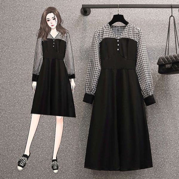 casual dresses dress spring large women's splicing design long sleeve fat mm loose cover meat show thin plaid skirt tuq0, Black;gray
casual dresses dress spring large women's splicing design long sleeve fat mm loose cover meat show thin plaid skirt tuq0, Black;gray