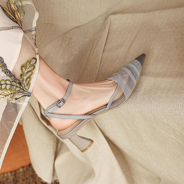 dress shoes 2021 summer french high-heeled with thick heel temperament pointed sweet mesh ess sandals, Black
dress shoes 2021 summer french high-heeled with thick heel temperament pointed sweet mesh ess sandals, Black