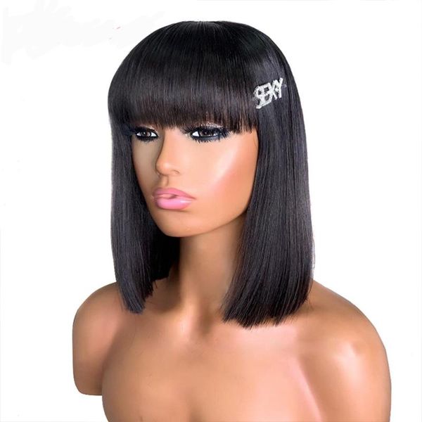 hair bulks short bob straight human with bangs full machine t1b/99j t1b/30 colored, Black
hair bulks short bob straight human with bangs full machine t1b/99j t1b/30 colored, Black
