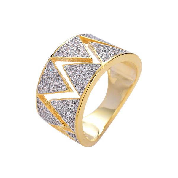 ring hip hop men's triangular zircon micro set two-color real gold plating, Silver
ring hip hop men's triangular zircon micro set two-color real gold plating, Silver