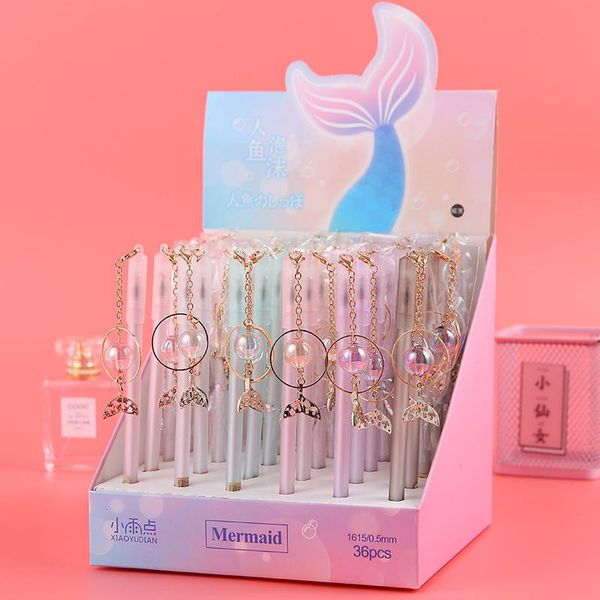 gel pens 36 pcs/lot kawaii mermaid pendant pen cute 0.5mm black ink neutral school writing supplies promotional gift 
gel pens 36 pcs/lot kawaii mermaid pendant pen cute 0.5mm black ink neutral school writing supplies promotional gift