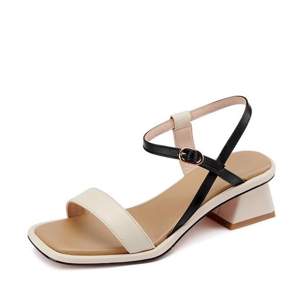 sandals 2021 women leather ankle strap summer lady luxury designer thick heel female beige apricot buckle open square toe shoes, Black
sandals 2021 women leather ankle strap summer lady luxury designer thick heel female beige apricot buckle open square toe shoes, Black