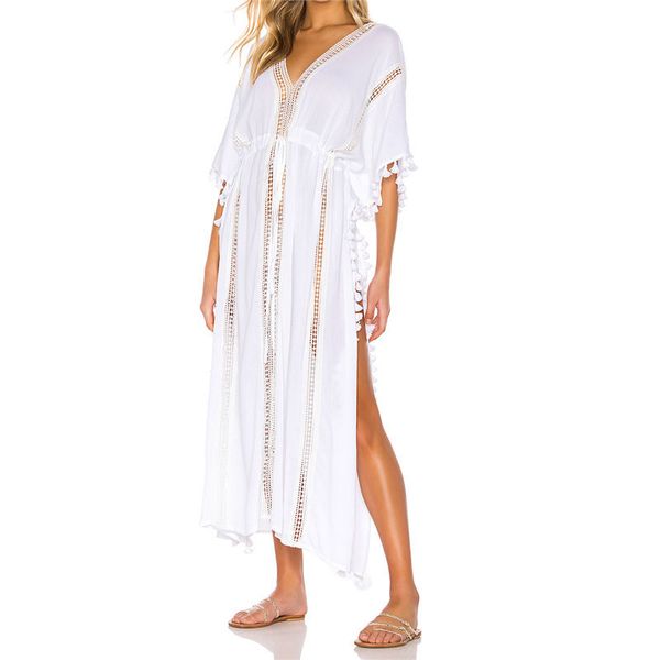 hollow out high waist half sleeve side split summer beach dress robe plus size women beachwear white cotton tunic n939 210416, White;black
hollow out high waist half sleeve side split summer beach dress robe plus size women beachwear white cotton tunic n939 210416, White;black