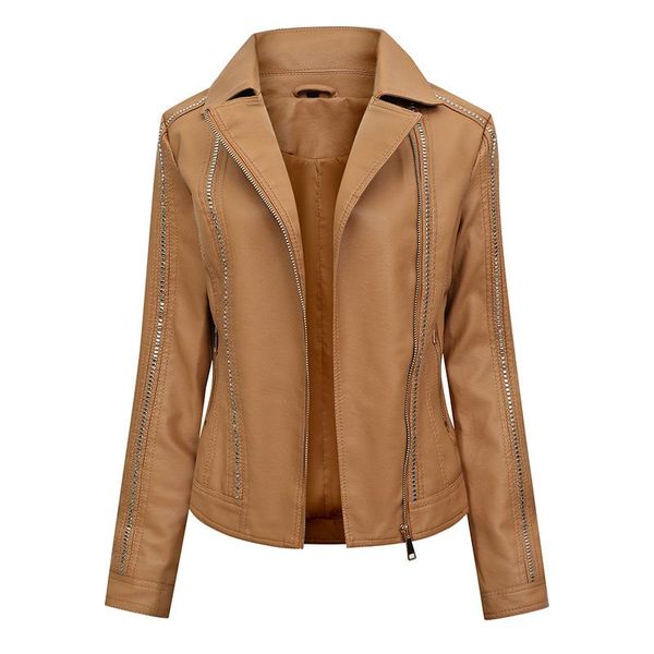 women's leather & faux 2021 spring and autumn style zipper slim waist pu jacket large size lapel solid color, Black
women's leather & faux 2021 spring and autumn style zipper slim waist pu jacket large size lapel solid color, Black
