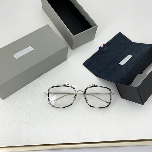 retro thom eyeglasses frames men's and women's gray tortoiseshell frame metal acetate tbx816 myopia glasses fashion sunglasses, Black
retro thom eyeglasses frames men's and women's gray tortoiseshell frame metal acetate tbx816 myopia glasses fashion sunglasses, Black