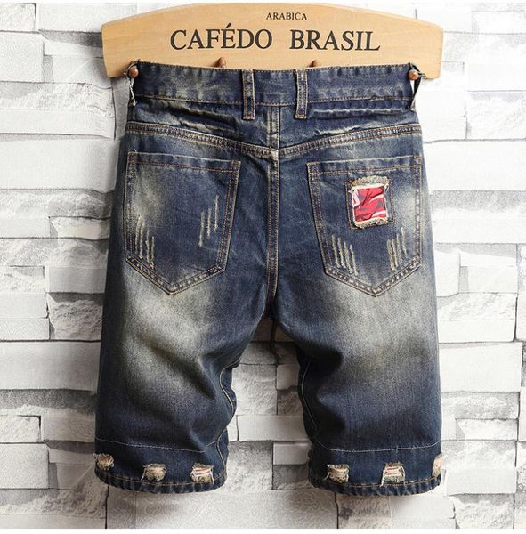 men's male fashion casual summer red patchwork holes ripped denim shorts slim straight jeans knee lenght capri, Blue
men's male fashion casual summer red patchwork holes ripped denim shorts slim straight jeans knee lenght capri, Blue