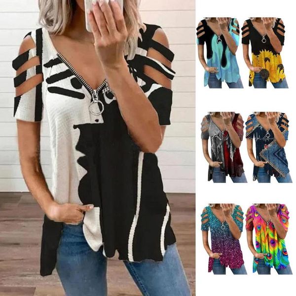 women's t-shirt women t shirt summer v neck zipper hollow out short sleeved basic female loose large size, White
women's t-shirt women t shirt summer v neck zipper hollow out short sleeved basic female loose large size, White