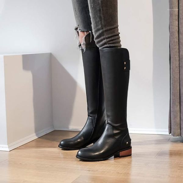 boots riding women's knight cow leather metal rivets fasteners knee-high stovepipe keep warm long, Black
boots riding women's knight cow leather metal rivets fasteners knee-high stovepipe keep warm long, Black