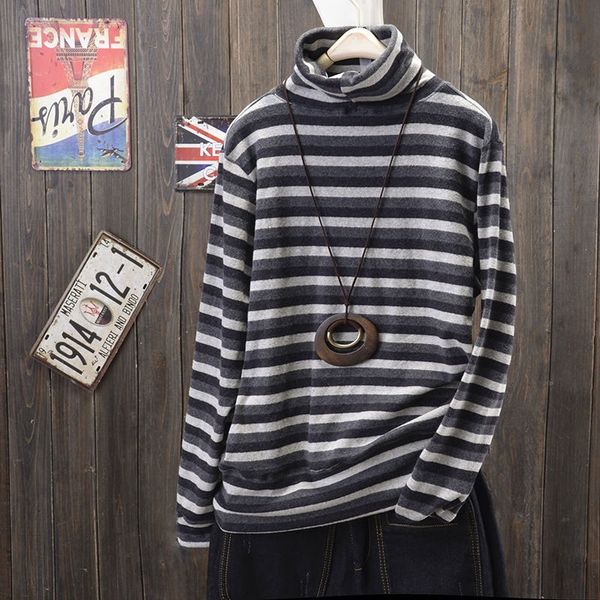 women's t-shirt autumn winter fashion women long sleeve cotton striped t-shirt loose casual turtleneck tee shirt femme high q, White
women's t-shirt autumn winter fashion women long sleeve cotton striped t-shirt loose casual turtleneck tee shirt femme high q, White