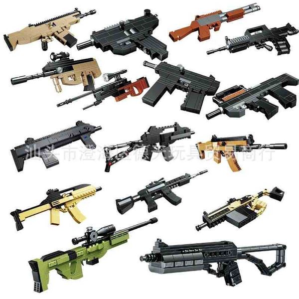 zhegao 1270 mini sniper gun building block assault rifle weapon model desert eagle pistol assembled boy toy
zhegao 1270 mini sniper gun building block assault rifle weapon model desert eagle pistol assembled boy toy