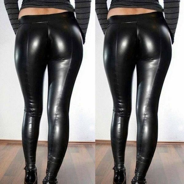 pu leather high stretchy womens pants push up pencil waisted skinny tight leggins black trousers, Black;white 
pu leather high stretchy womens pants push up pencil waisted skinny tight leggins black trousers, Black;white