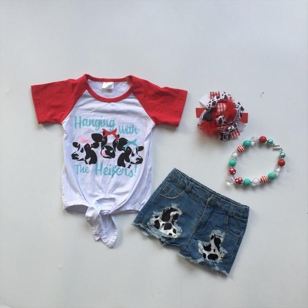 baby girls summer outfits jeans shorts milk cow boutique denim with bow and necklace., White
baby girls summer outfits jeans shorts milk cow boutique denim with bow and necklace., White