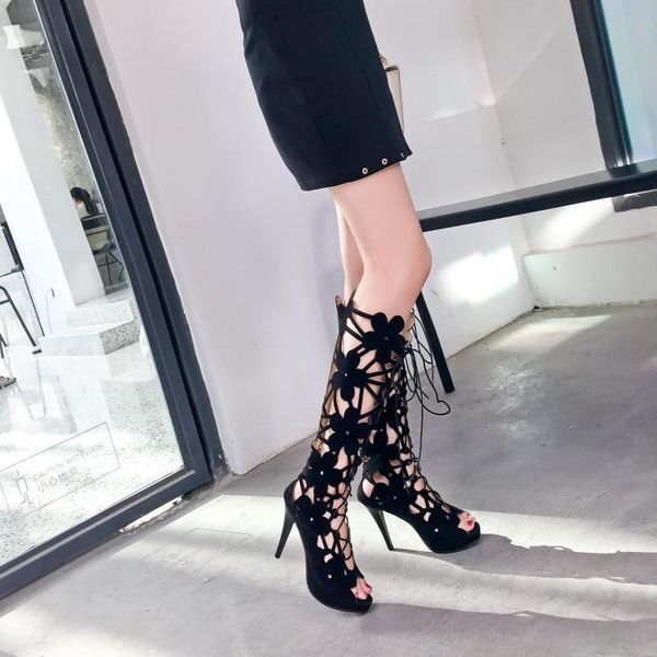 boots 2021 summer flower hollow fashion cool retro fine heel strappy women's high, Black
boots 2021 summer flower hollow fashion cool retro fine heel strappy women's high, Black