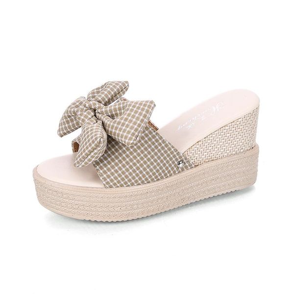 slippers 2021 summer women outdoor wedges slides fashion gingham bowknot ladies casual butterfly-knot sandals, Black
slippers 2021 summer women outdoor wedges slides fashion gingham bowknot ladies casual butterfly-knot sandals, Black