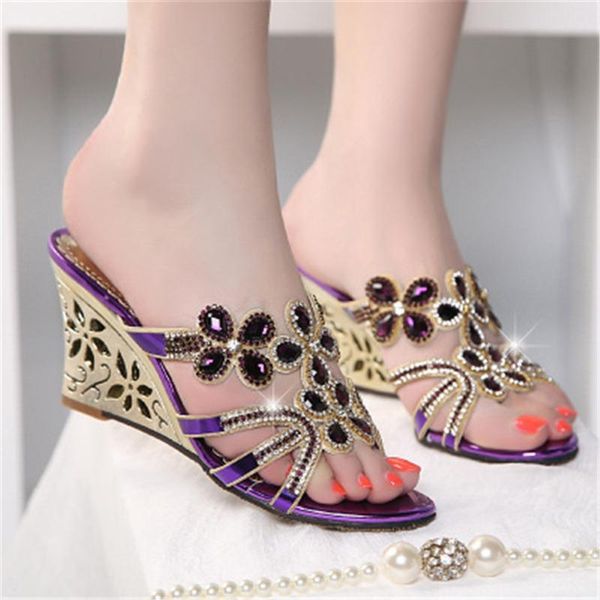 women sandals cutout flower wedges rhinestone fashion high heels summer shoes open toe platform woman 3167 slippers, Black
women sandals cutout flower wedges rhinestone fashion high heels summer shoes open toe platform woman 3167 slippers, Black