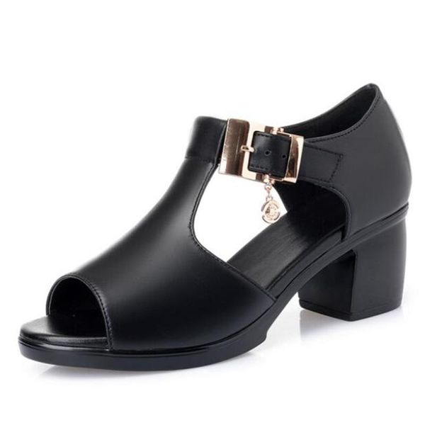 summer style fish mouth fashion casual women sandals thick heel buckle large size women's shoes slippers, Black
summer style fish mouth fashion casual women sandals thick heel buckle large size women's shoes slippers, Black