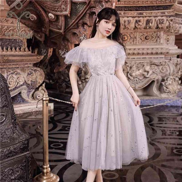 yosimi evening party dress elegant summer mesh and lace short sleeve mid-calf gray sequins ladies long dresse 210604, Black;gray
yosimi evening party dress elegant summer mesh and lace short sleeve mid-calf gray sequins ladies long dresse 210604, Black;gray