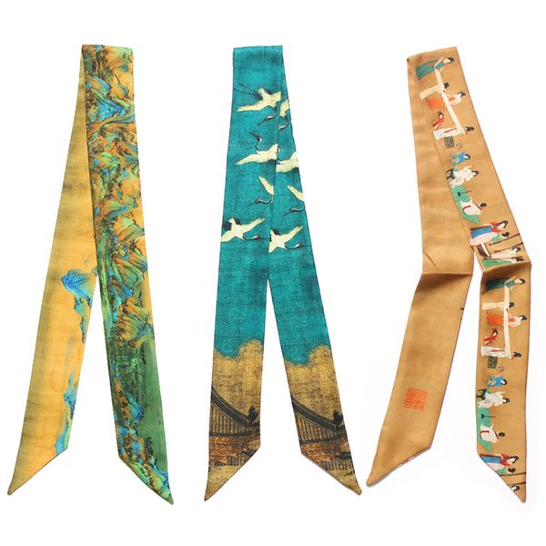 chinese style ruihe figure wrapped around tied bag handle silk scarf twill small ribbon decoration scarf bag with ladys scarf
chinese style ruihe figure wrapped around tied bag handle silk scarf twill small ribbon decoration scarf bag with ladys scarf