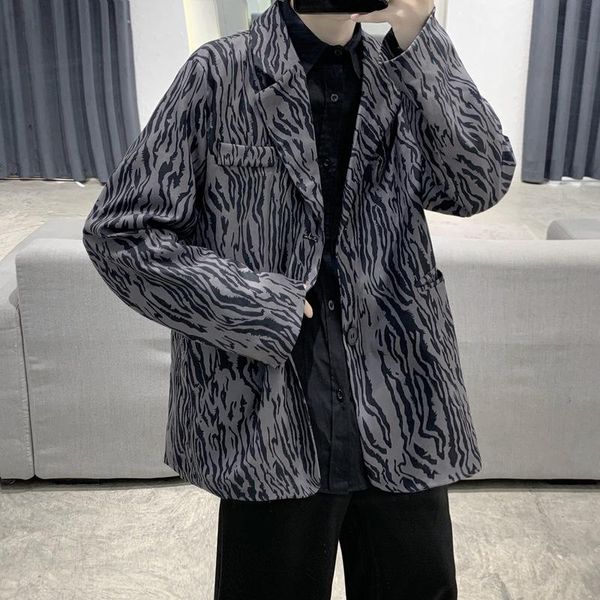 men's suits & blazers autumn zebra print suit coat korean fashion trend street handsome jacket classic black and white stripes blazer, White;black
men's suits & blazers autumn zebra print suit coat korean fashion trend street handsome jacket classic black and white stripes blazer, White;black