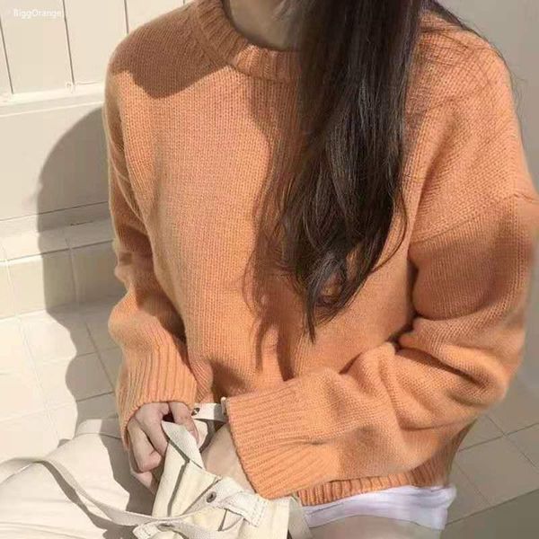 women's sweaters candy color sweater women 2021 korean vintage knitted pullovers round neck loose soft elegant woman clothes drop, White;black
women's sweaters candy color sweater women 2021 korean vintage knitted pullovers round neck loose soft elegant woman clothes drop, White;black