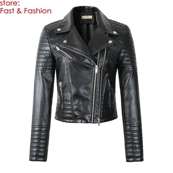 fashion women motorcycle faux leather jackets ladies long sleeve autumn winter biker zippers streetwear black coat
fashion women motorcycle faux leather jackets ladies long sleeve autumn winter biker zippers streetwear black coat