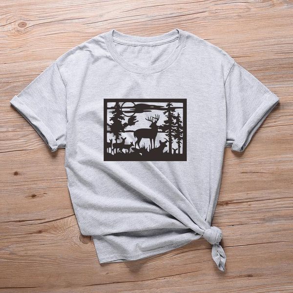 women's t-shirt hunting deer silhouette graphic t shirt hipster buck decal print tshirts ladies vintage casual tees vegan shirts, White
women's t-shirt hunting deer silhouette graphic t shirt hipster buck decal print tshirts ladies vintage casual tees vegan shirts, White