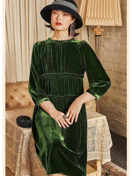 plus size dresses women vintage temperament velvet dress spring autumn 2021 party vestidos ruffles loose fashion l-7xl, Black
plus size dresses women vintage temperament velvet dress spring autumn 2021 party vestidos ruffles loose fashion l-7xl, Black