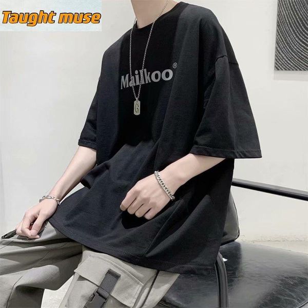 men's short-sleeved t-shirt loose crew neck korean fashion all-matching clothes summer hip hop half-sleeved men t-shirts, White;black
men's short-sleeved t-shirt loose crew neck korean fashion all-matching clothes summer hip hop half-sleeved men t-shirts, White;black