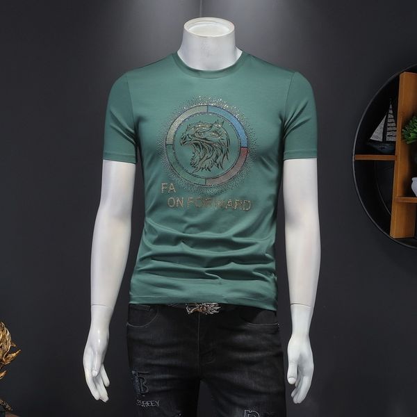 fashion t shirts boutique men's round neck high end drill short sleeve oversize versatile embroidery, White;black
fashion t shirts boutique men's round neck high end drill short sleeve oversize versatile embroidery, White;black