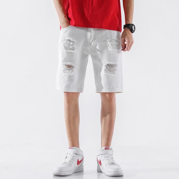 jeans summer street fashion loose hole denim shorts men's casual straight pant, Blue
jeans summer street fashion loose hole denim shorts men's casual straight pant, Blue