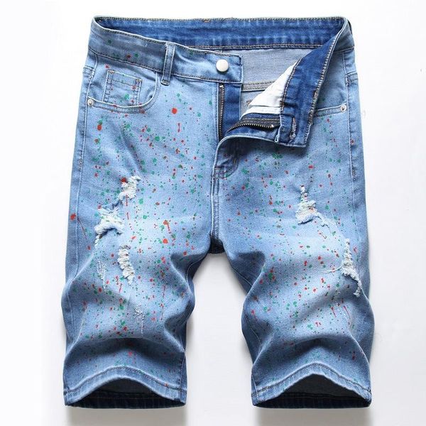 summer mens jeans shorts paint point printed streetwear ripped denim fashion casual straight fit holes for male men's, White;black
summer mens jeans shorts paint point printed streetwear ripped denim fashion casual straight fit holes for male men's, White;black