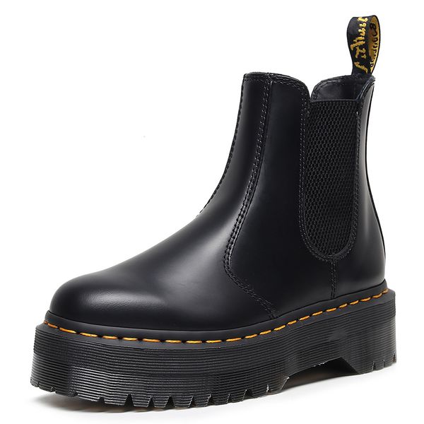 2976quad chelsea thick bottomed martin women's english leather short boots muffin bottom, Black
2976quad chelsea thick bottomed martin women's english leather short boots muffin bottom, Black