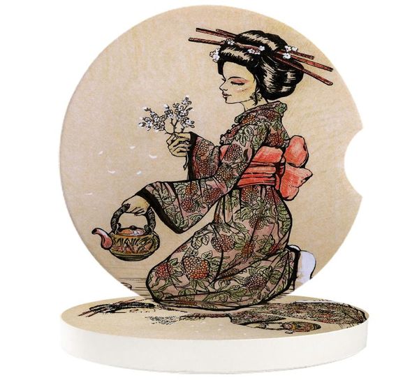 table runner japanese geisha girl tea small round ceramic car coasters set for drinks coffee beverage cup holder
table runner japanese geisha girl tea small round ceramic car coasters set for drinks coffee beverage cup holder