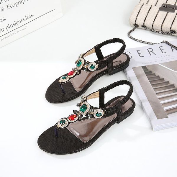 sandals bohemia woman female elastic band ladies flats women's beach shoes comfortable flip flops footwear women plus size, Black
sandals bohemia woman female elastic band ladies flats women's beach shoes comfortable flip flops footwear women plus size, Black