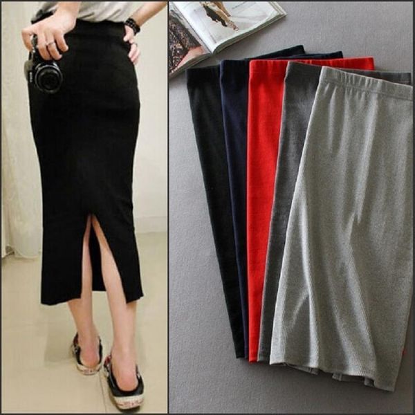 korean long high waist slim womens skirts thin slit saia longa rib tight package hip my917, Black
korean long high waist slim womens skirts thin slit saia longa rib tight package hip my917, Black