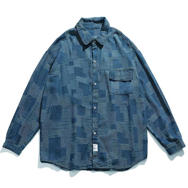 men's casual shirts kannisak fashion men plaid spring autumn loose long sleeve denim shirt blue high street harajuku outerwear mens, White;black
men's casual shirts kannisak fashion men plaid spring autumn loose long sleeve denim shirt blue high street harajuku outerwear mens, White;black