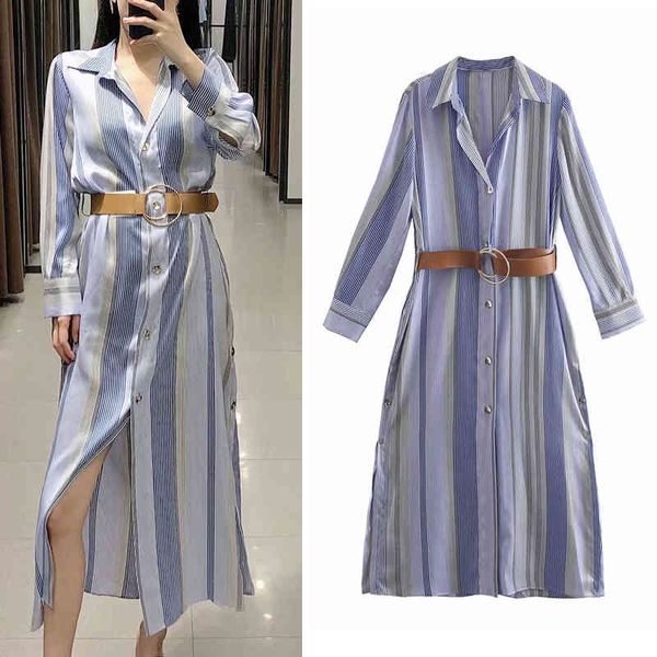 za summer women dress with blet loose office lady turn down collar party vestido long sleeve elegant girls causal outfits 210422, Black;gray
za summer women dress with blet loose office lady turn down collar party vestido long sleeve elegant girls causal outfits 210422, Black;gray