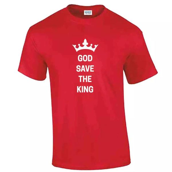 god save the king tshirt, White;black